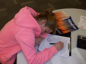 Student sleeping while studying