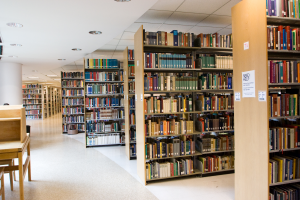 book stacks in Millar Library