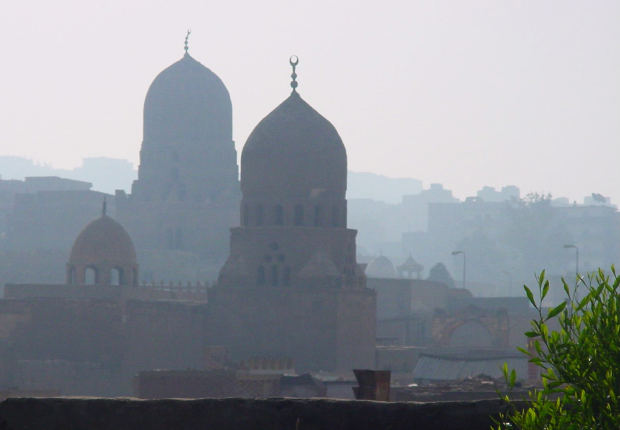 Photograph: Dome buildings on the horizon